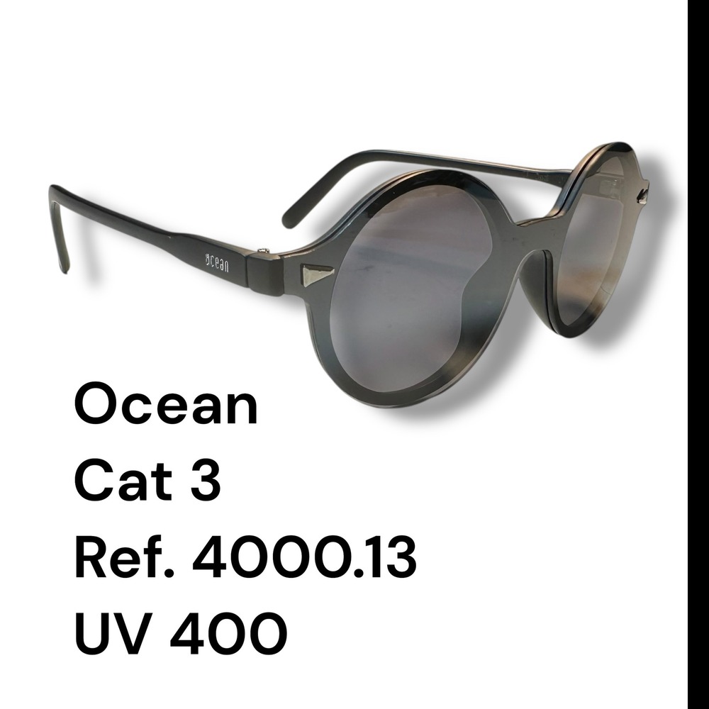 Ocean Retro Black Mirrored Sunglasses Polarized UV400 Round Frame Lightweight